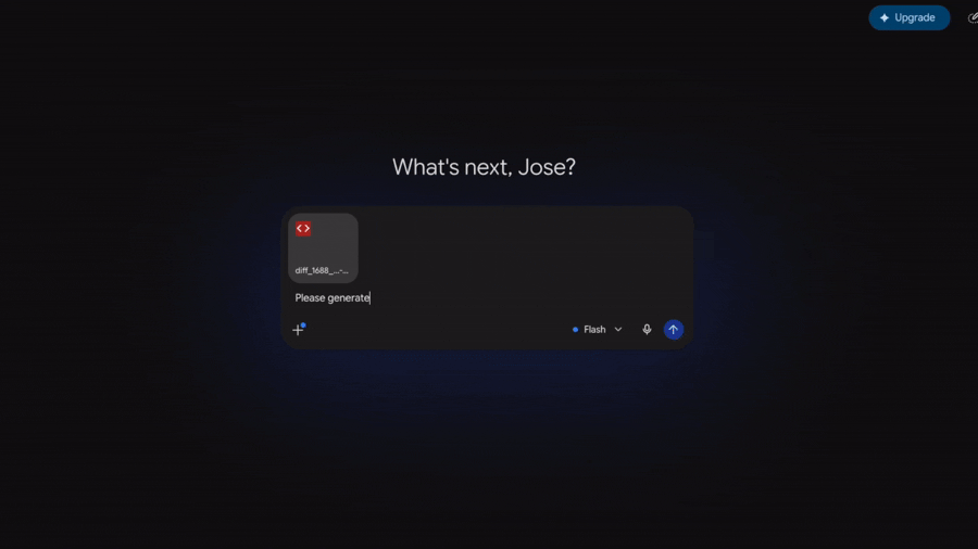 Animated preview of GeminiAI generating test cases