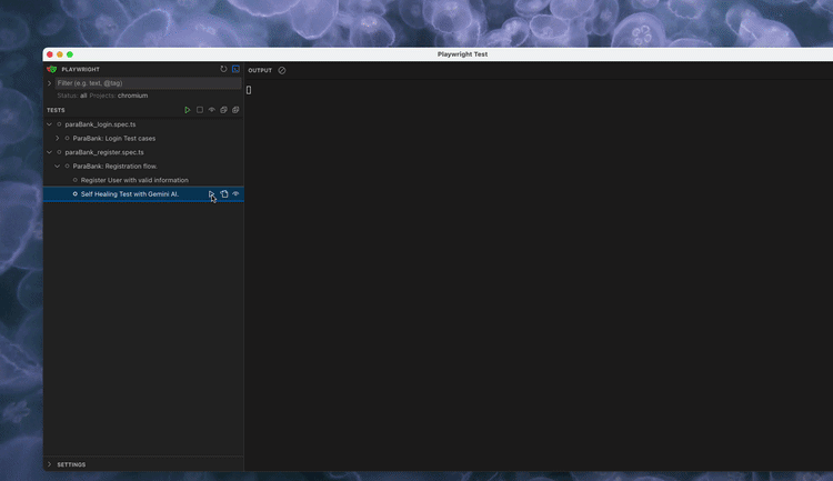 Animated preview of Playwright automation tests